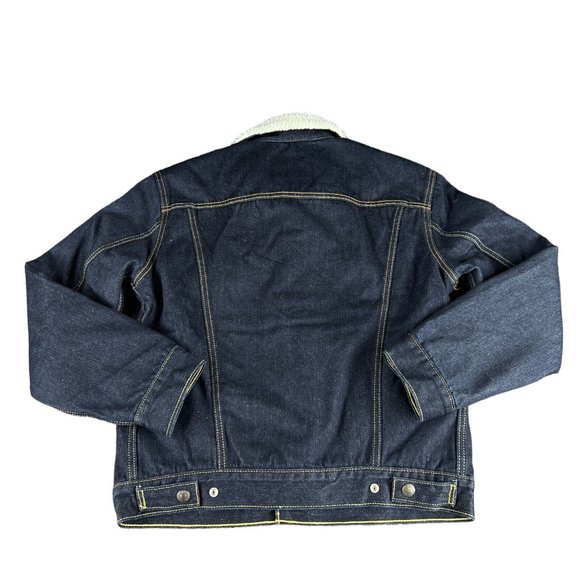 Levi's Men's Original Trucker Type III Juniper Rinse Sherpa Denim Jacket Size S - Picture 4 of 5